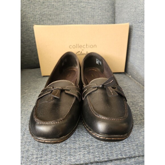 Clarks Women's "Ashland Bubble" Slip-on Loafers in Black Leather Size 10 - Picture 3 of 9